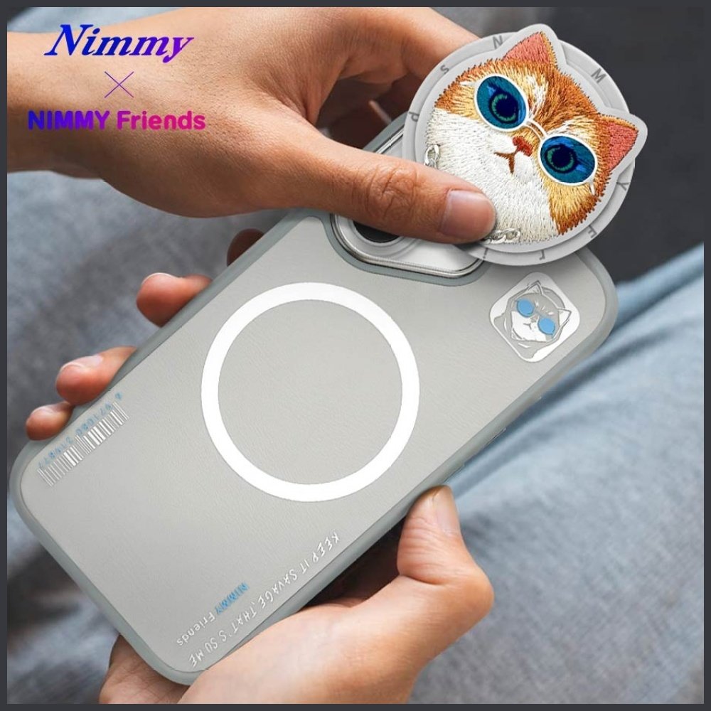 Nimmy Glasses Cool Cat MagSafe dėklas iPhone 16 – pilkas - Image 16