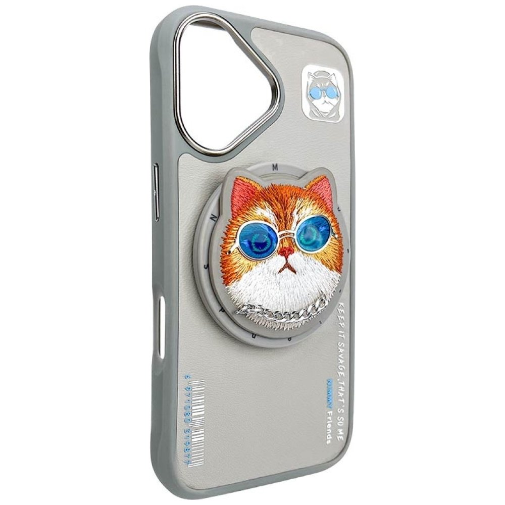 Nimmy Glasses Cool Cat MagSafe dėklas iPhone 16 – pilkas - Image 5