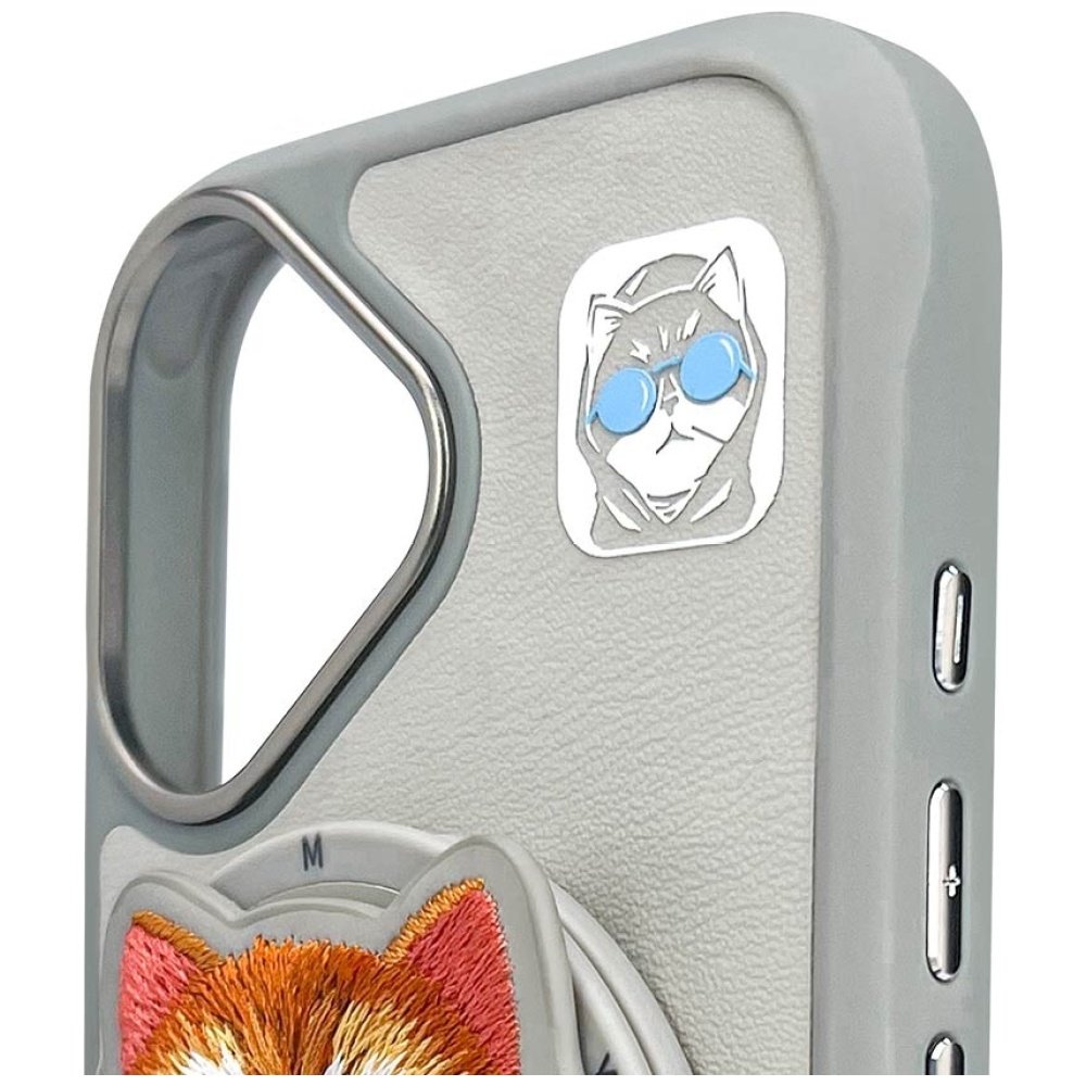 Nimmy Glasses Cool Cat MagSafe dėklas iPhone 16 – pilkas - Image 9
