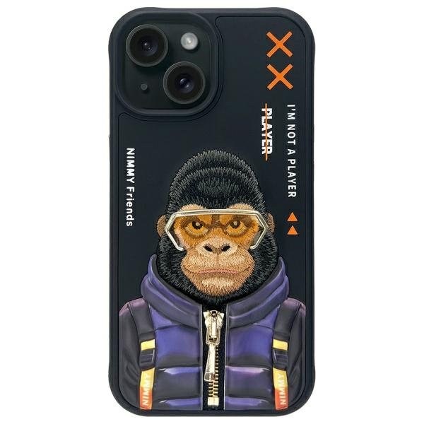 Nimmy Cool&Cute 2.0 Monkey case for iPhone 15 - black