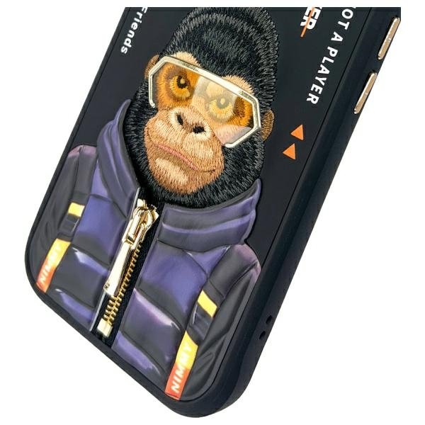 Nimmy Cool&Cute 2.0 Monkey dėklas iPhone 15 – juodas - Image 10