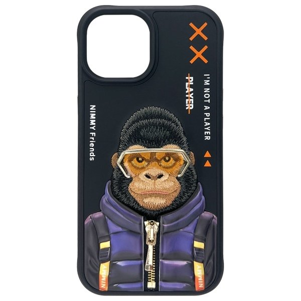 Nimmy Cool&Cute 2.0 Monkey dėklas iPhone 15 – juodas - Image 4