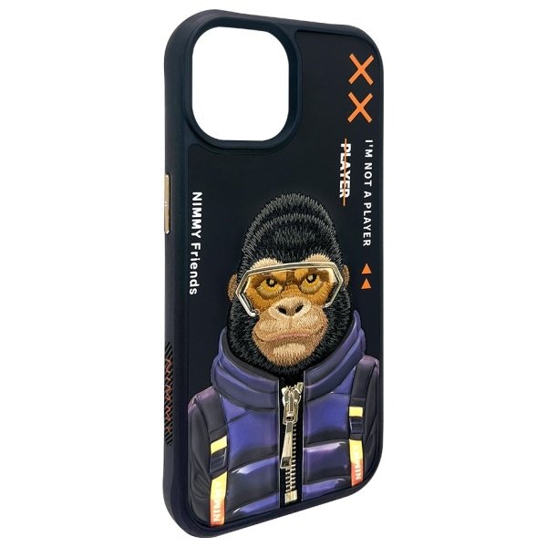 Nimmy Cool&Cute 2.0 Monkey dėklas iPhone 15 – juodas - Image 6