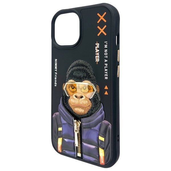 Nimmy Cool&Cute 2.0 Monkey dėklas iPhone 15 – juodas - Image 7