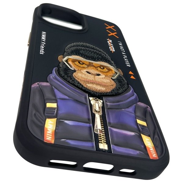 Nimmy Cool&Cute 2.0 Monkey dėklas iPhone 15 – juodas - Image 9