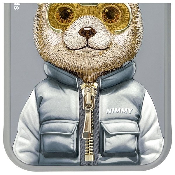 Nimmy Cool&Cute 2.0 Bear dėklas iPhone 15 – pilkas - Image 11