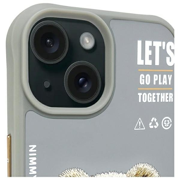 Nimmy Cool&Cute 2.0 Bear dėklas iPhone 15 – pilkas - Image 3