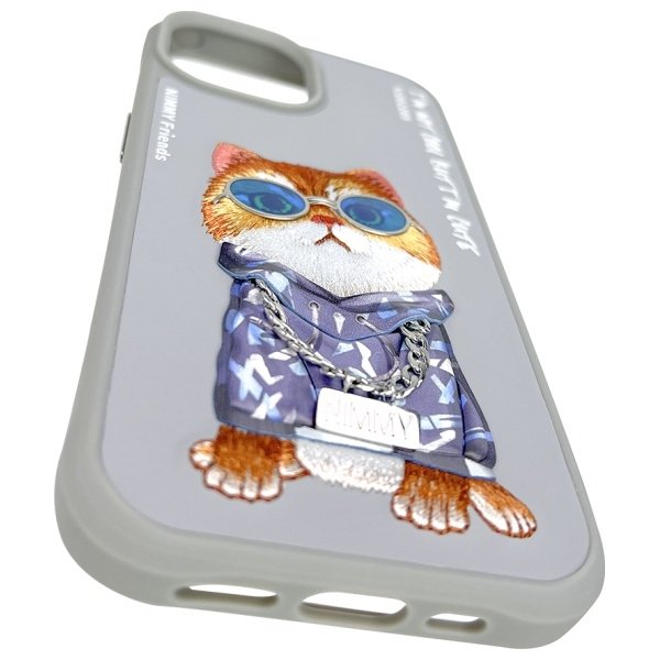 Nimmy Glasses Cool Cat dėklas iPhone 15 – pilkas - Image 9