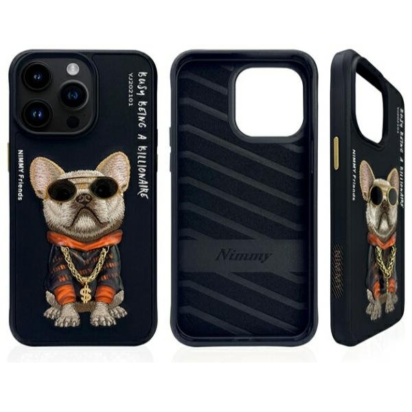 Nimmy Glasses Cool Dog dėklas iPhone 15 Pro – juodas - Image 2