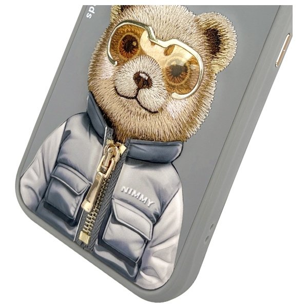 Nimmy Cool&Cute 2.0 Bear dėklas iPhone 15 Pro – pilkas - Image 8