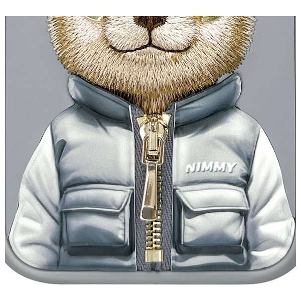 Nimmy Cool&Cute 2.0 Bear dėklas iPhone 15 Pro – pilkas - Image 9