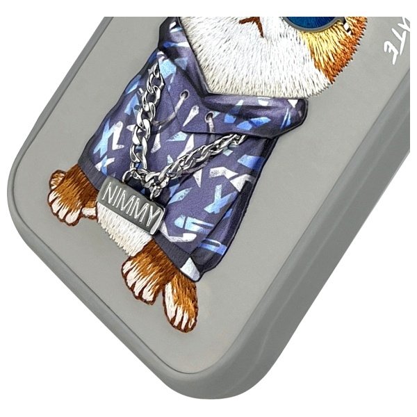 Nimmy Glasses Cool Cat dėklas iPhone 15 Pro – pilkas - Image 4