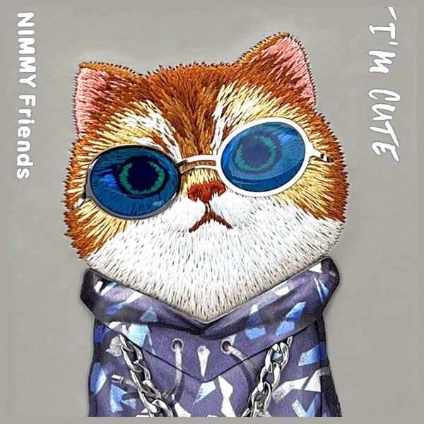 Nimmy Glasses Cool Cat dėklas iPhone 15 Pro – pilkas - Image 7