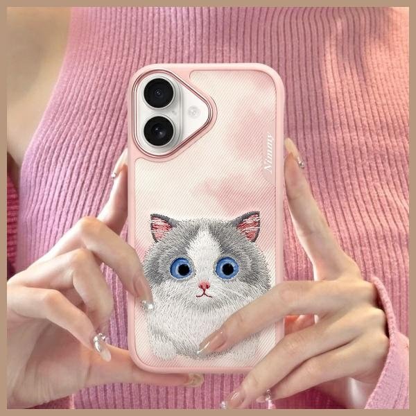 Nimmy Big Eyed Pet 2.0 Cat dėklas iPhone 16 – rožinis - Image 11