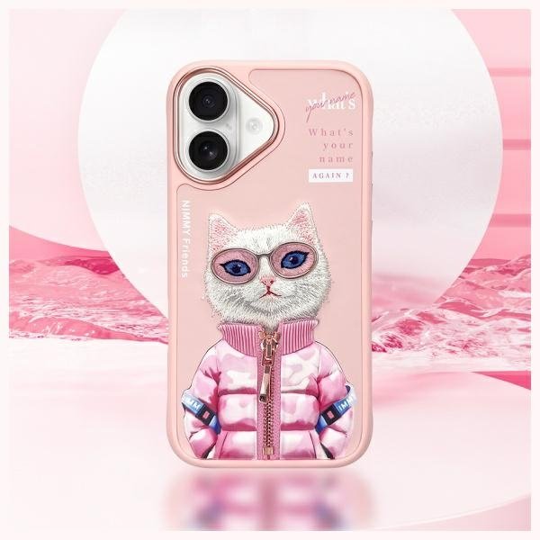 Nimmy Cool&Cute 2.0 Cat dėklas iPhone 16 – rožinis - Image 11