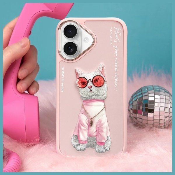 Nimmy Glasses Cool Cat dėklas iPhone 16 – rožinis - Image 10