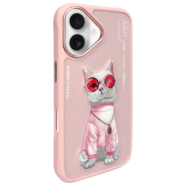 Nimmy Glasses Cool Cat dėklas iPhone 16 – rožinis - Image 2