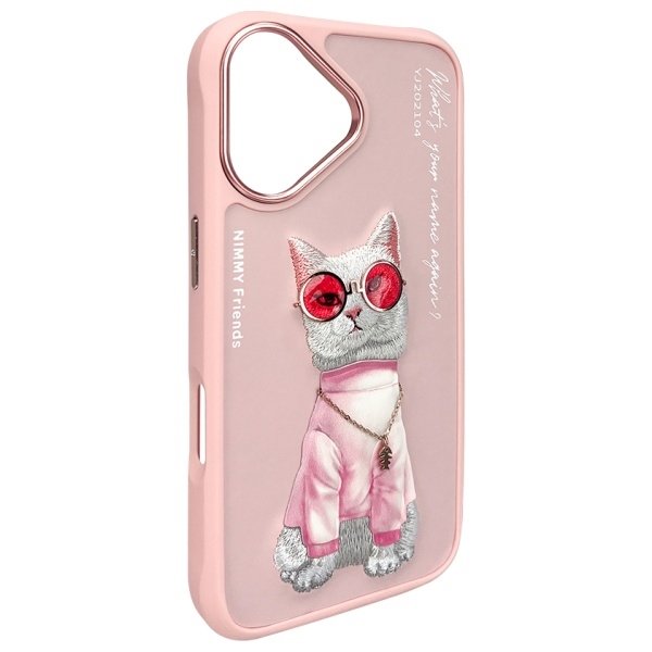 Nimmy Glasses Cool Cat dėklas iPhone 16 – rožinis - Image 4
