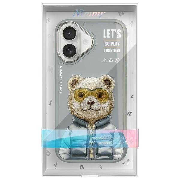 Nimmy Cool&Cute 2.0 Bear dėklas iPhone 16 – pilkas - Image 12