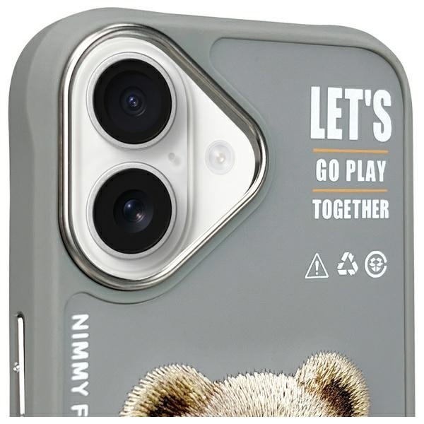 Nimmy Cool&Cute 2.0 Bear dėklas iPhone 16 – pilkas - Image 3