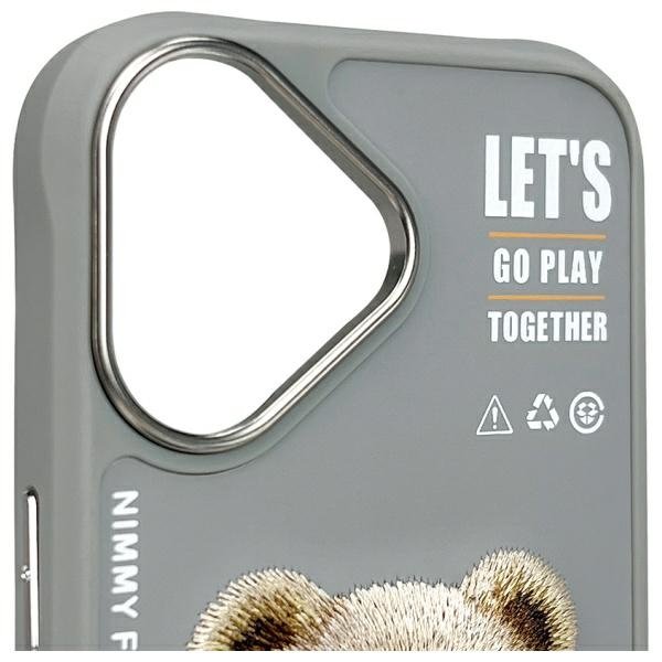 Nimmy Cool&Cute 2.0 Bear dėklas iPhone 16 – pilkas - Image 5
