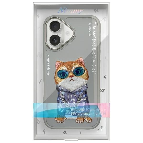 Nimmy Glasses Cool Cat dėklas iPhone 16 – pilkas - Image 10