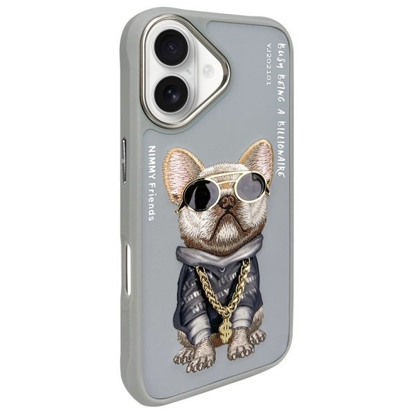 Nimmy Glasses Cool Dog dėklas iPhone 16 – pilkas - Image 2