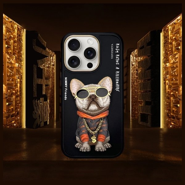 Nimmy Glasses Cool Dog dėklas iPhone 16 Pro – juodas - Image 8