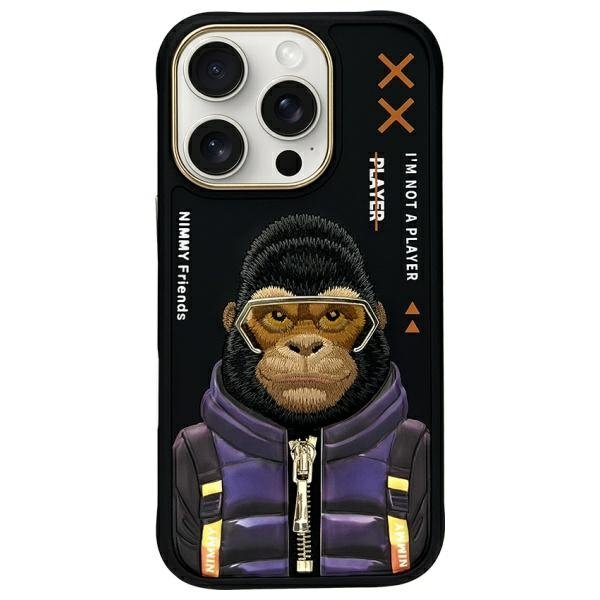 Nimmy Cool&Cute 2.0 Monkey Case for iPhone 16 Pro Max - Black