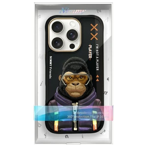 Nimmy Cool&Cute 2.0 Monkey dėklas iPhone 16 Pro Max – juodas - Image 9