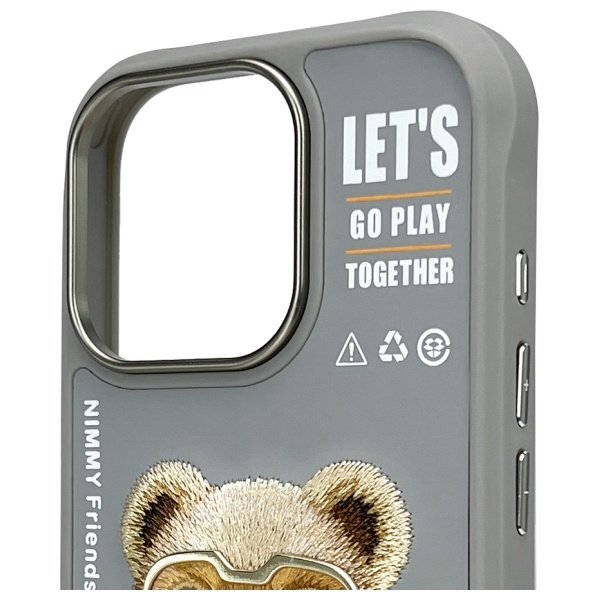 Nimmy Cool&Cute 2.0 Bear dėklas iPhone 16 Pro Max – pilkas - Image 3
