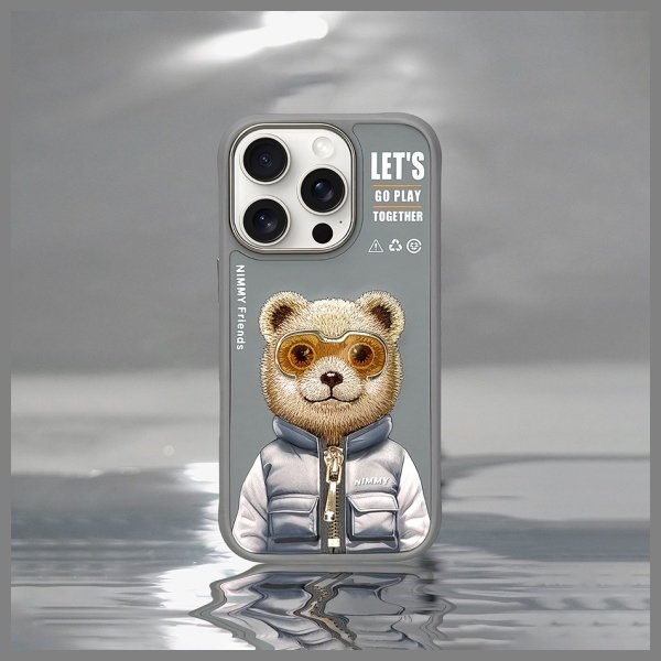 Nimmy Cool&Cute 2.0 Bear dėklas iPhone 16 Pro Max – pilkas - Image 8