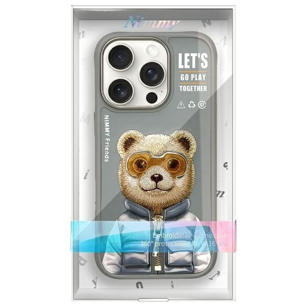 Nimmy Cool&Cute 2.0 Bear dėklas iPhone 16 Pro Max – pilkas - Image 9