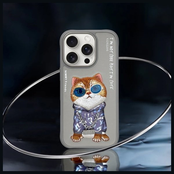 Nimmy Glasses Cool Cat dėklas iPhone 16 Pro Max – pilkas - Image 8