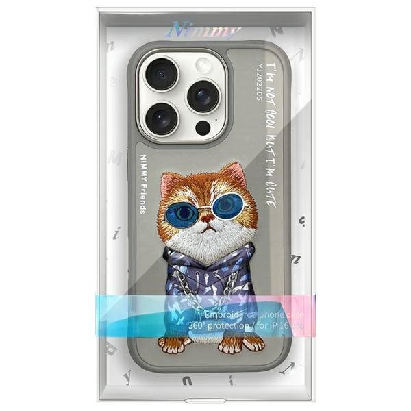Nimmy Glasses Cool Cat dėklas iPhone 16 Pro Max – pilkas - Image 9
