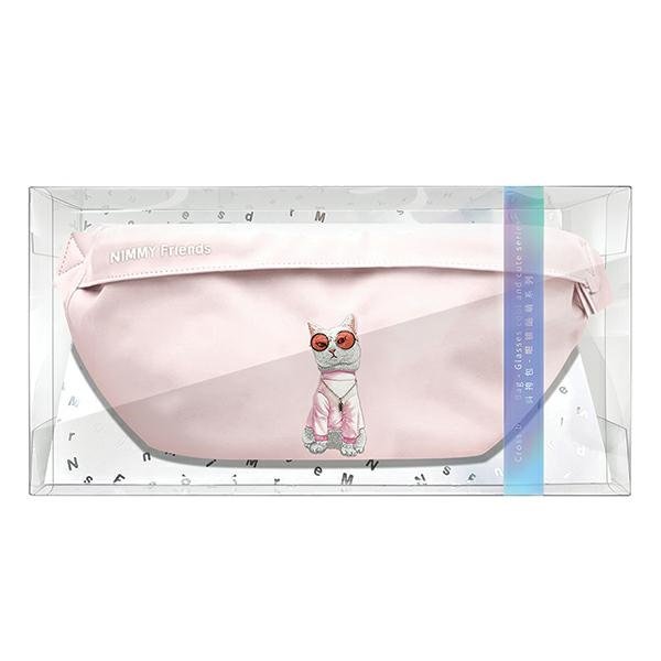 Nimmy Crossbody Glasses Cool Cat rankinė per petį – rožinė - Image 12