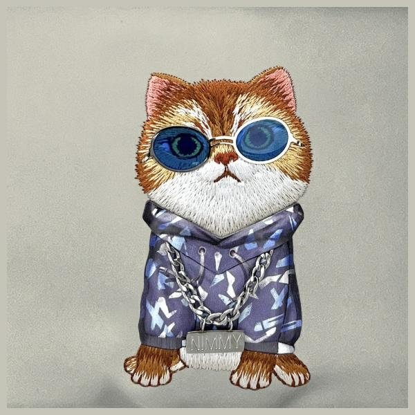 Nimmy Crossbody Glasses Cool Cat rankinė per petį – pilka - Image 3