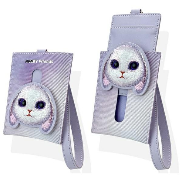 Nimmy Big Eyed Pet 2.0 Rabbit kortelių dėklas-piniginė – violetinis - Image 3