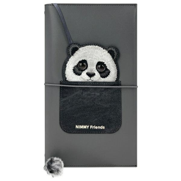 Nimmy Big Eyed Pet 2.0 Panda užrašų knygelės ir rašiklio rinkinys 2 viename – juodas - Image 2