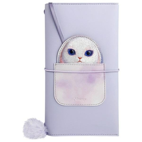 Nimmy Big Eyed Pet 2.0 Rabbit užrašų knygelės ir rašiklio rinkinys 2 viename – violetinis - Image 2