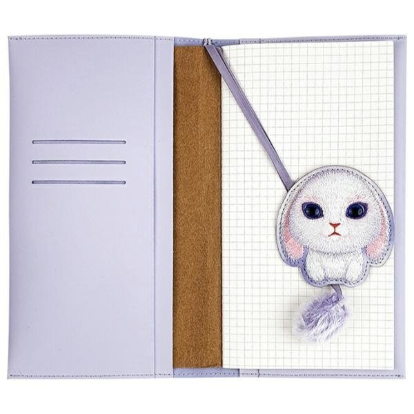 Nimmy Big Eyed Pet 2.0 Rabbit užrašų knygelės ir rašiklio rinkinys 2 viename – violetinis - Image 4