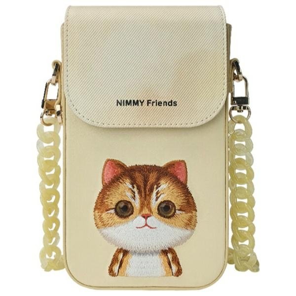 Nimmy Big Eyed Pet 2.0 Cat 3 viename rinkinys: telefono dėklas-rankinė, piniginė ir dėklas sekikliui – smėlinis - Image 2