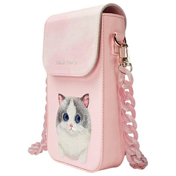 Nimmy Big Eyed Pet 2.0 Cat 3 viename rinkinys: telefono dėklas-rankinė, piniginė ir dėklas sekikliui – rožinis - Image 5