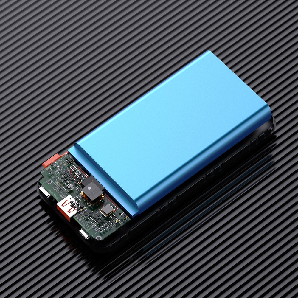Dudao K15Pro 20000 mAh 22,5 W PD išorinė baterija su integruotais Lightning ir USB-C laidais – juoda - Image 7