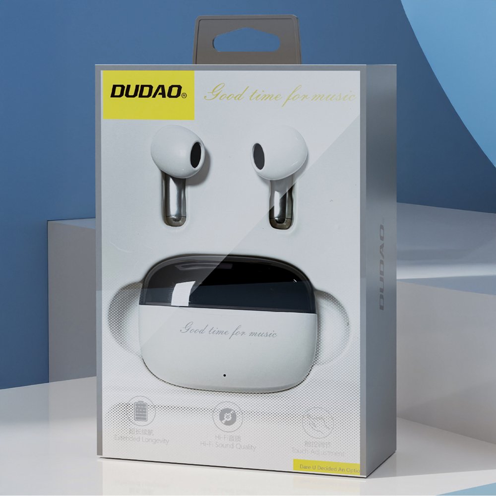 Dudao U8 TWS belaidės į ausis įdedamos ausinės – baltos - Image 4