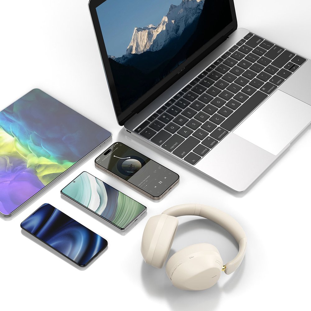 Dudao X22 Max belaidės ant ausų dedamos Bluetooth ausinės su ANC – smėlio spalvos - Image 4
