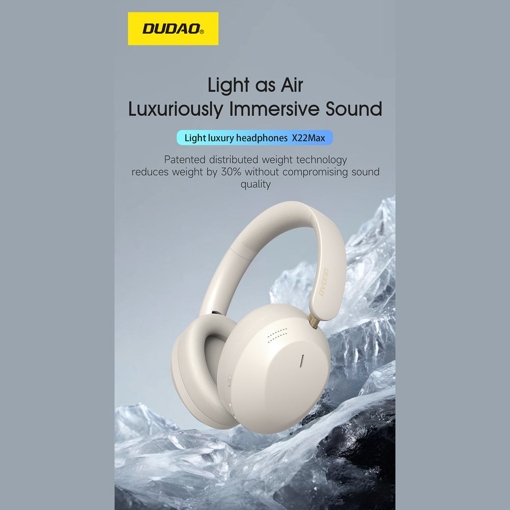Dudao X22 Max belaidės ant ausų dedamos Bluetooth ausinės su ANC – smėlio spalvos - Image 6