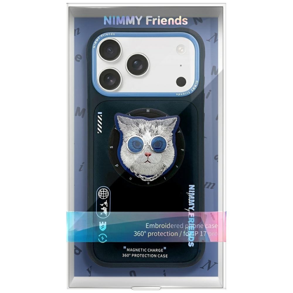 Nimmy Glasses Cool Cat MagSafe dėklas iPhone 17 Pro – juodai mėlynas - Image 2