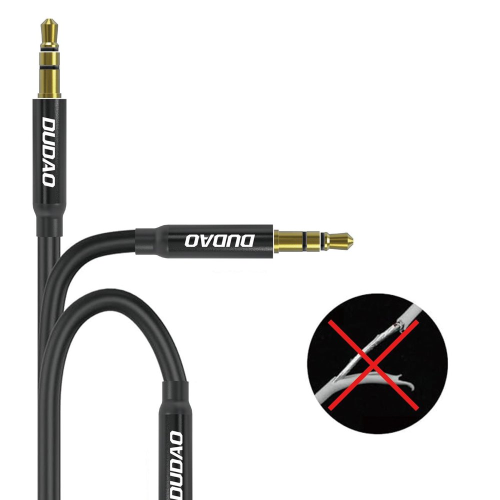 Dudao L12S AUX garso kabelis mini jack 3.5 mm, 1 m, 3 kontaktų stereo – juodas - Image 6