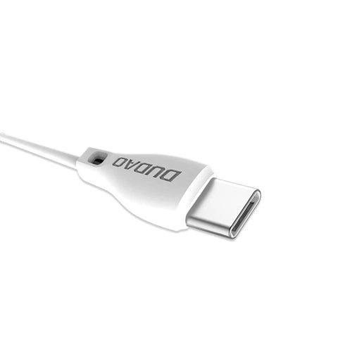 Dudao USB – USB-C kabelis 2.1A, 1 m – baltas (L4T) - Image 3